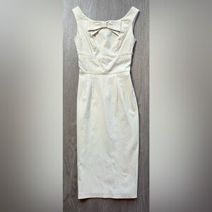 Stop Staring Form Fitting Cream Colored Dress Size S